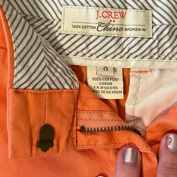 J Crew Chino Broken In 3 in Inseam Shorts Pink Coral pink orange Size 0 - Picture 4 of 7